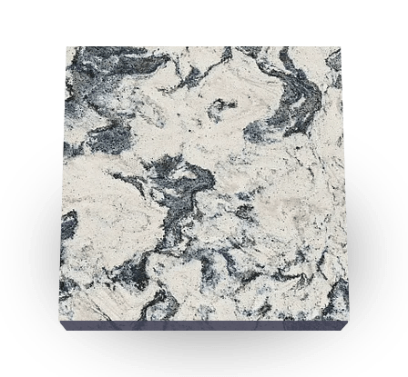 White and grey quartz countertop swatch