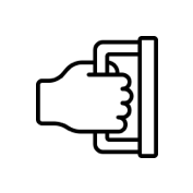 Icon of a hand opening a door handle