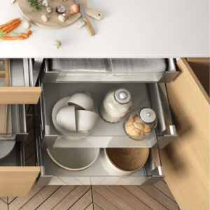 pullout organizer for a kitchen cabinet