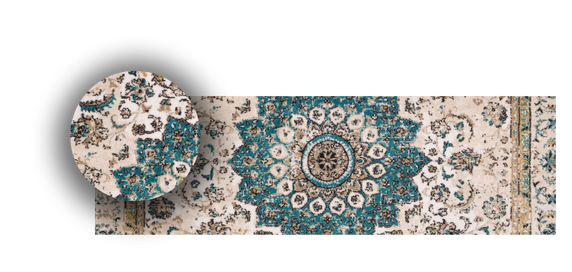 close up a traditional area rug