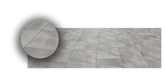 closeup of grey ceramic tile flooring